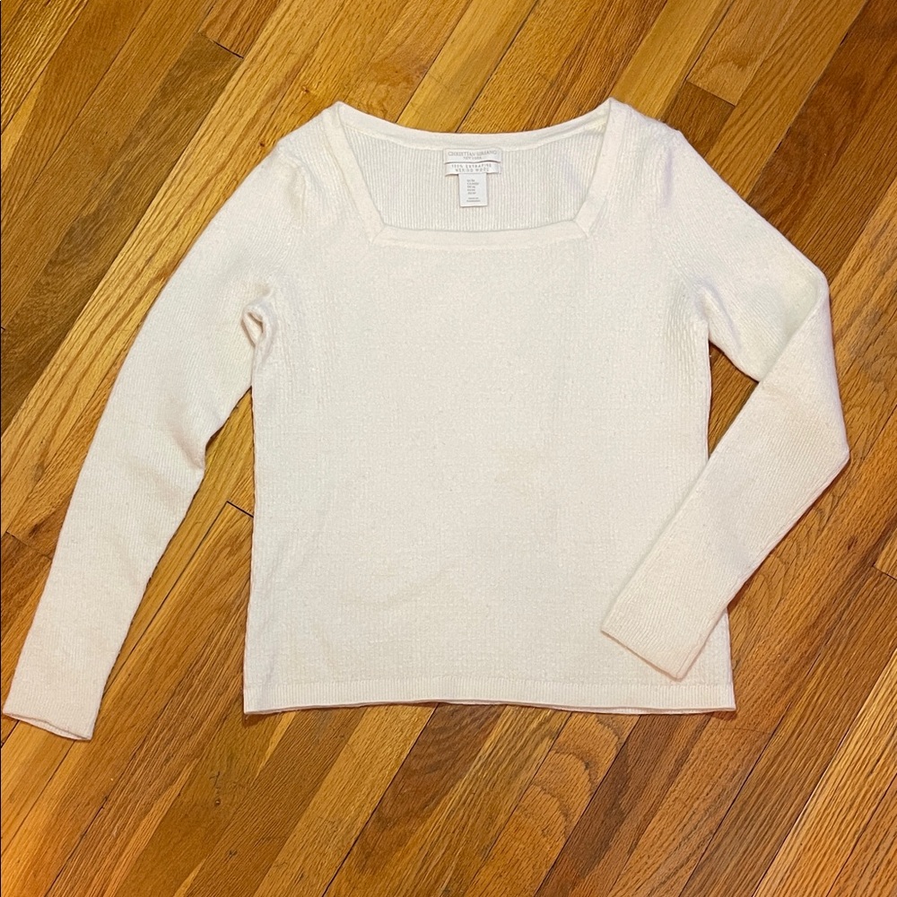 CHRISTIAN SIRIANO Extra-fine Merino Wool Cream Knit Classic Coastal Sweater